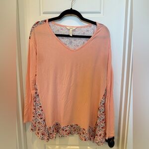 Matilda Jane Peach Floral Women's Long Sleeve Top